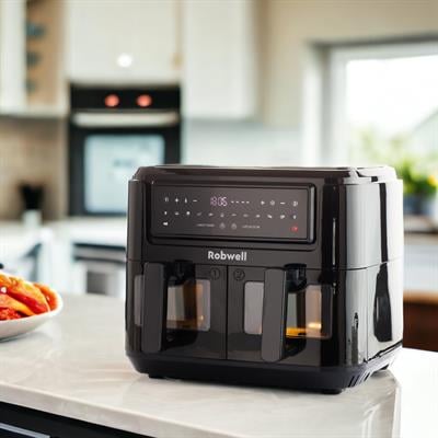 Robwell Se12 2in1 Çift Cam Kapaklı 4.5 + 4.5 Dijital 9 Litre Air Fryer