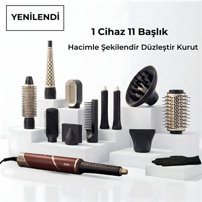 Robx 11 In 1 Saç Şekillendirme Ve Kurutma Çok Fonksiyonlu Kırmızı