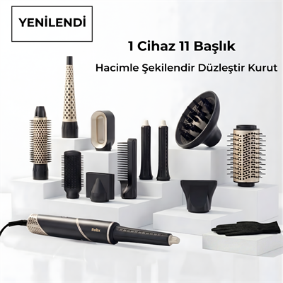 Robx 11 In 1 Saç Şekillendirme Ve Kurutma Çok Fonksiyonlu Siyah
