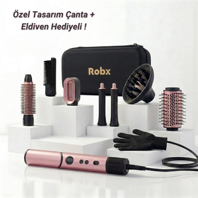 Robx 7 IN 1 Saç Şekillendirme Ve Kurutma Pembe