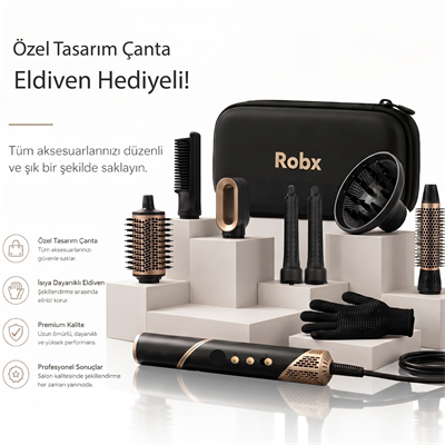 Robx 7 IN 1 Saç Şekillendirme Ve Kurutma Siyah 