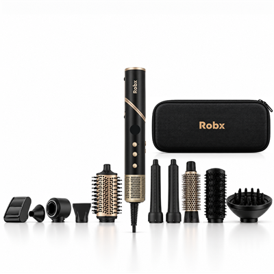 Robx Multi-Styler 10 IN 1 Arada İyonik Saç Şekillendirici Set Siyah