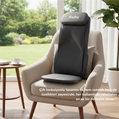 Robx S208 Titreşimli Isıtmalı Sırt Bel Yoğurmalı Yastıklı Masaj Koltuğu