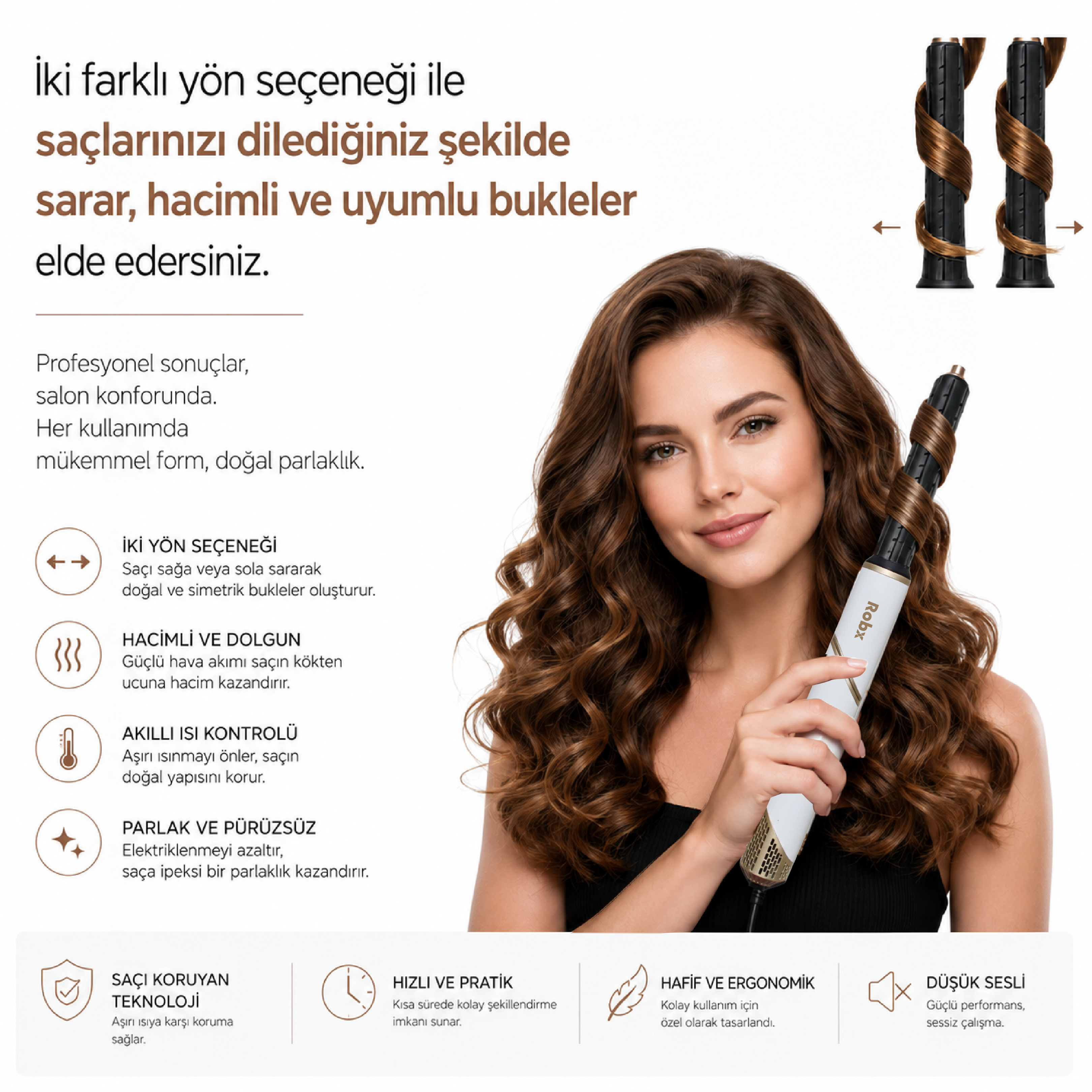 Robx 818 Saç Şekillendirme Seti | 11'i 1 Arada