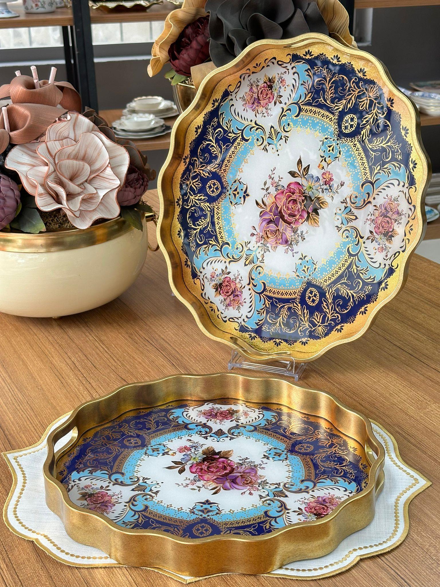 Afet-i Devran 2'li Oval Ahşap Tepsi