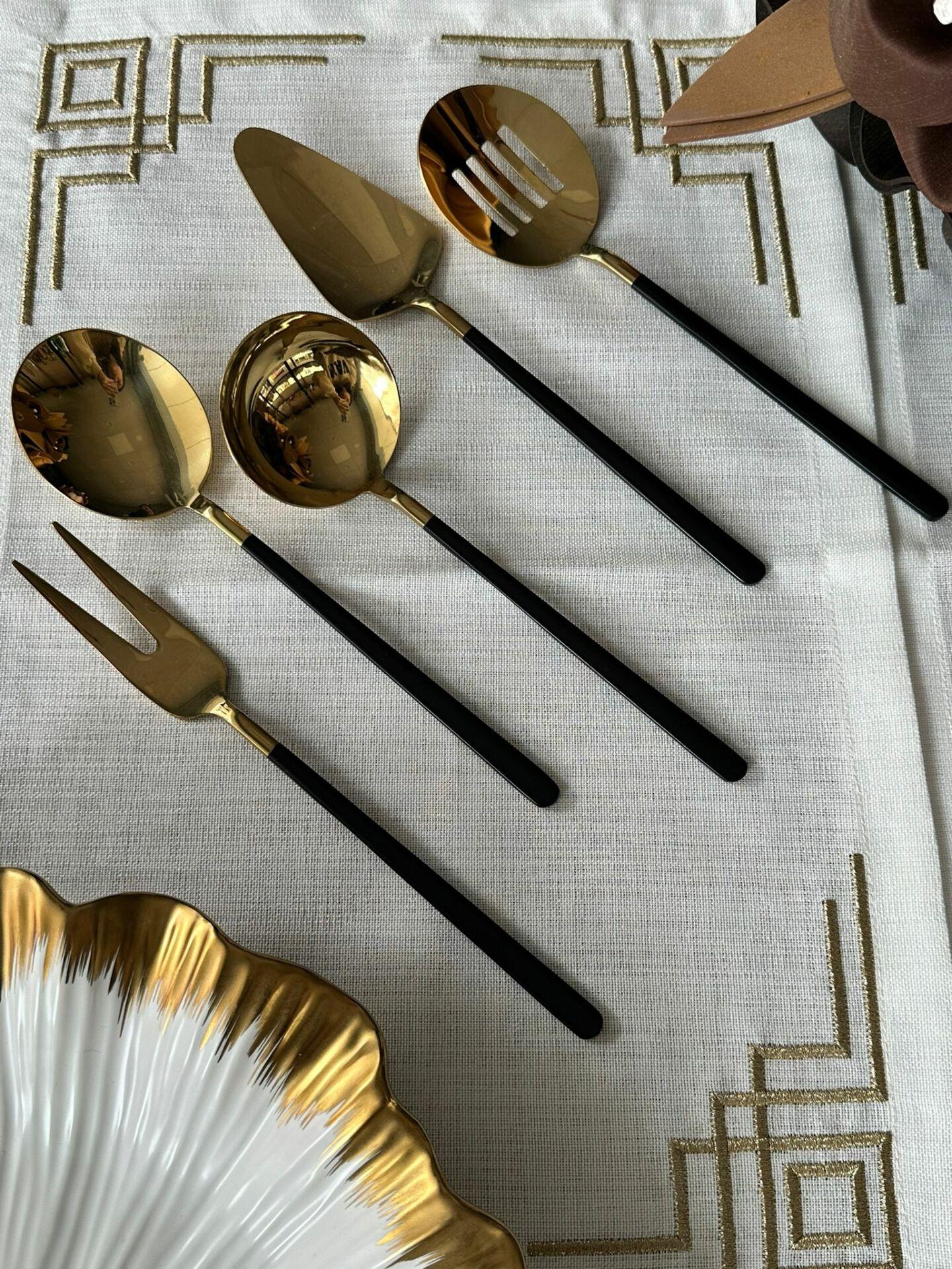 Allegra Black Gold 5 Parça Sosluk Kepçe Seti