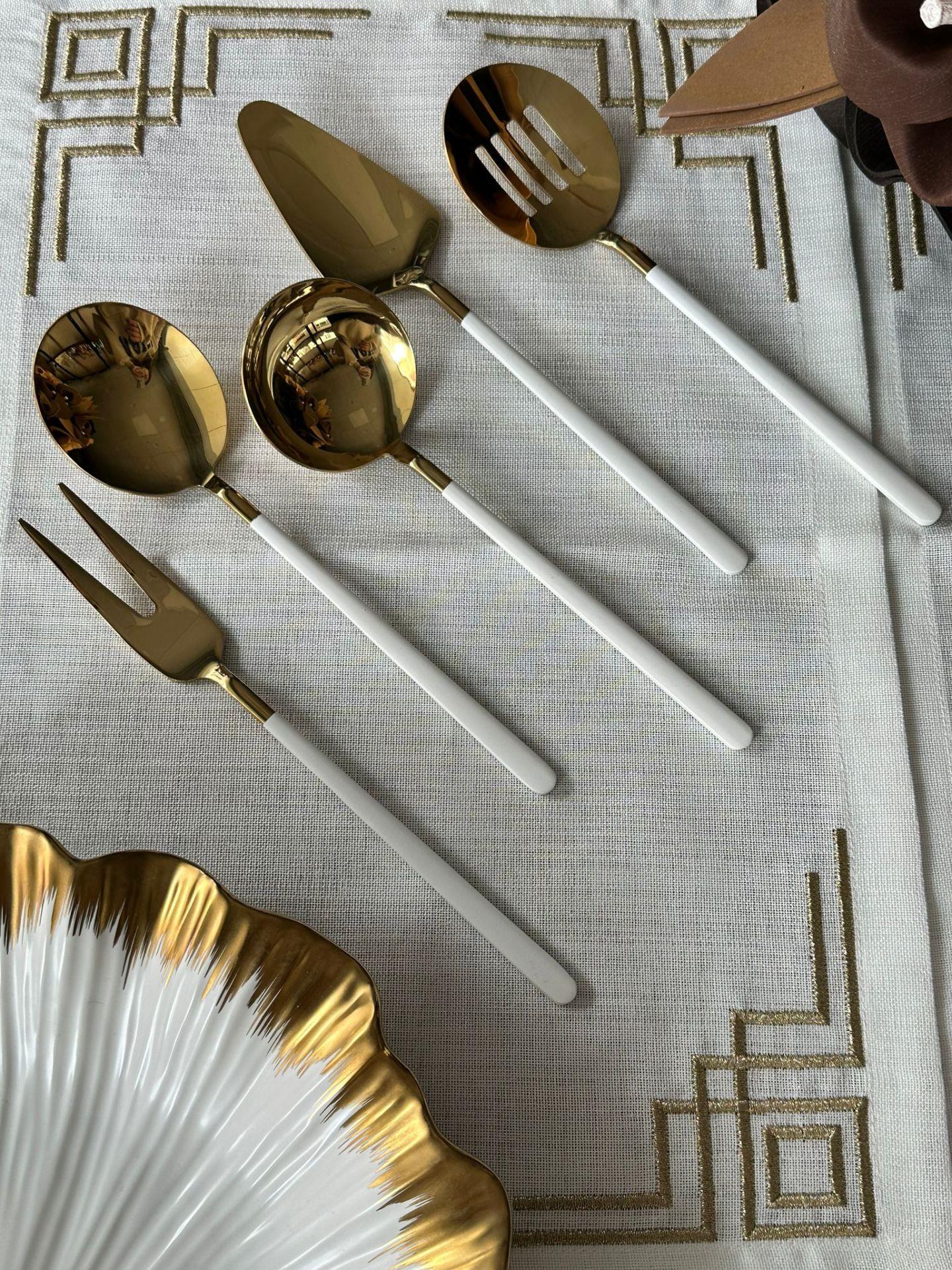 Allegra White Gold 5 Parça Sosluk Kepçe Seti