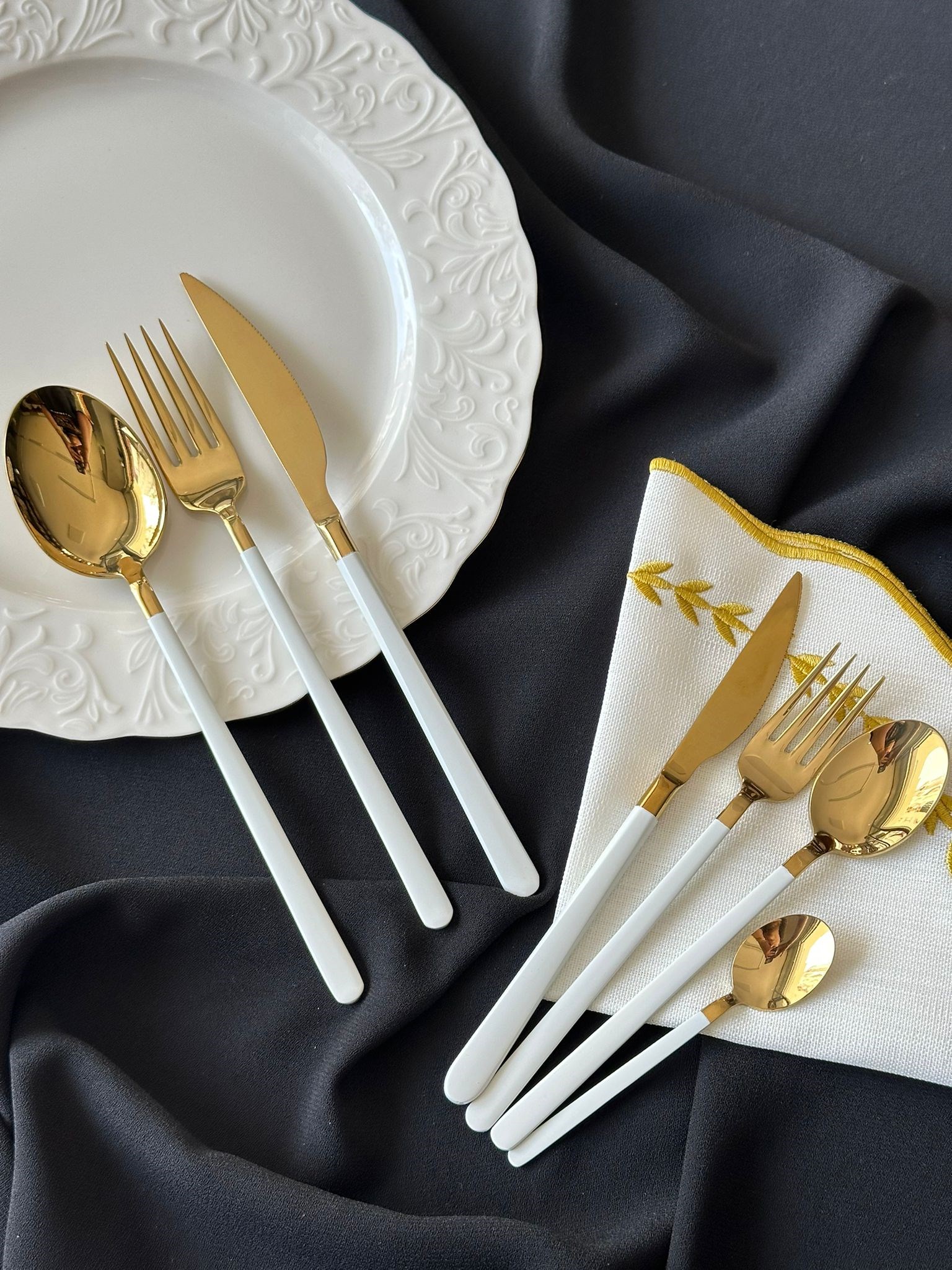 Allegra White&Gold 42 Parça 6 Kişilik Çatal Kaşık Bıçak Seti