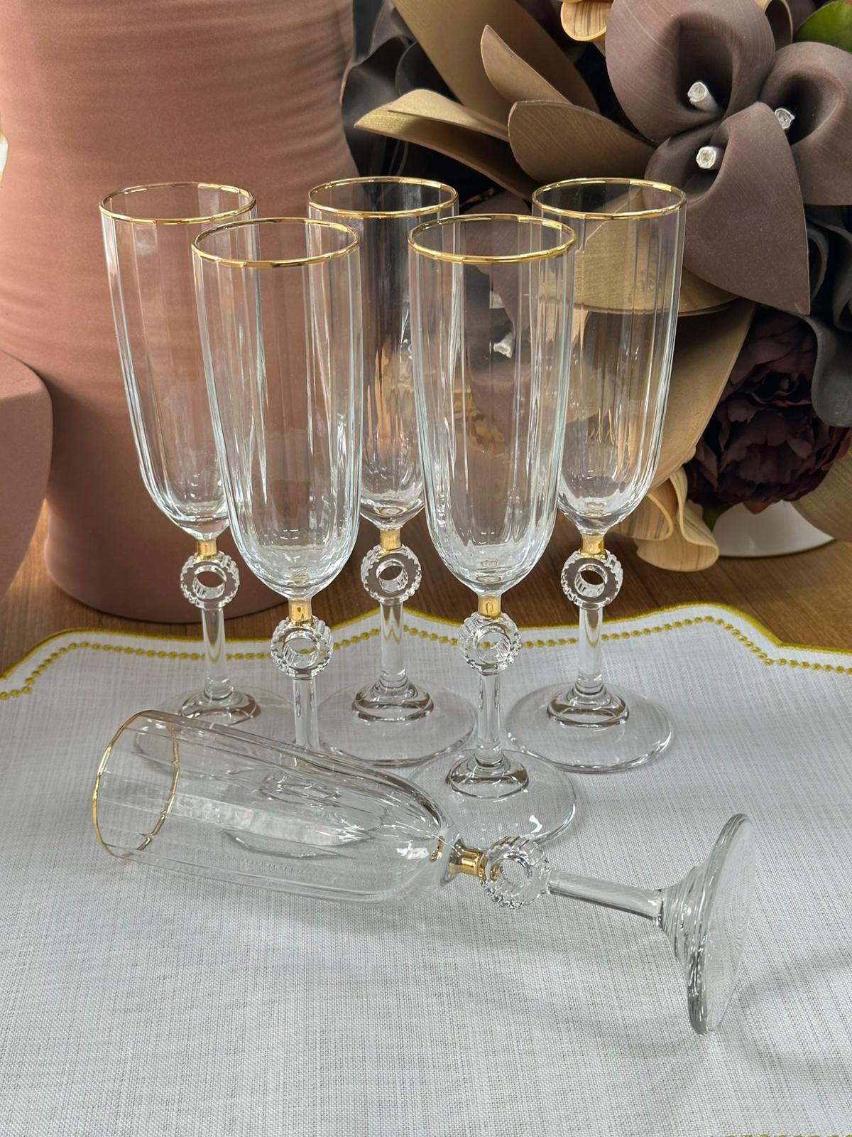 Amore Gold Flüt 6'lı Kahve Yanı Su Kadeh 150cc