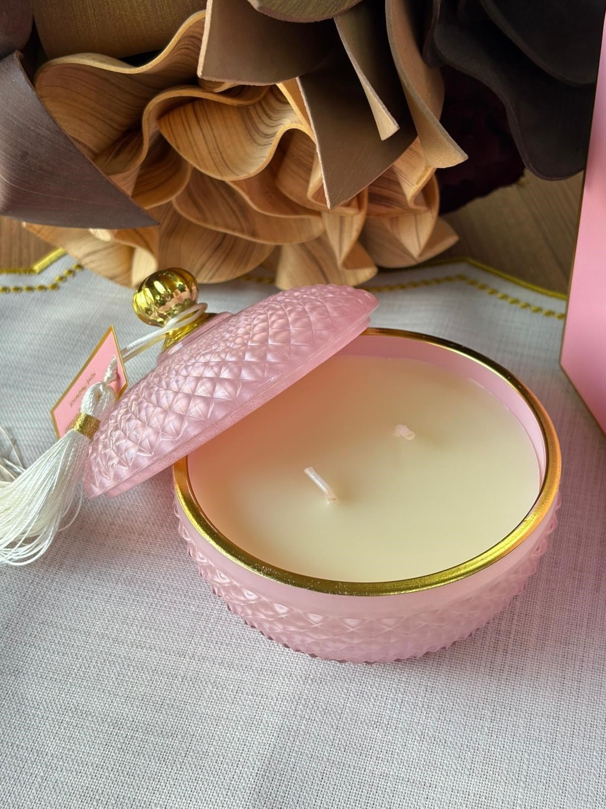 Dekoratif Kokulu Mum Pembe