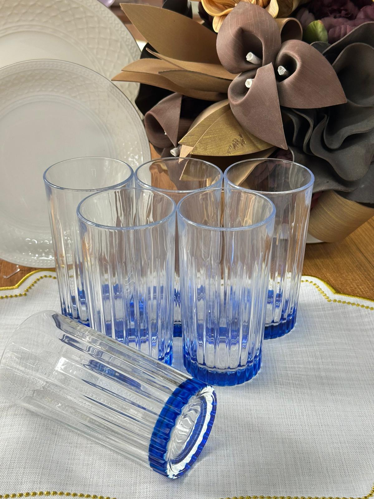 Timeless Mavi 6'lı Meşrubat Bardağı