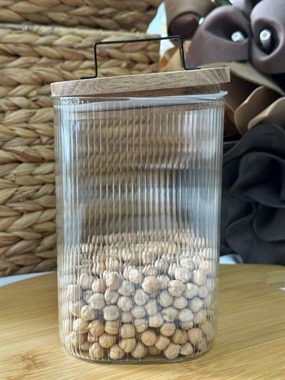 Akasya Kapaklı Cam Saklama Kavanozu 1500Ml