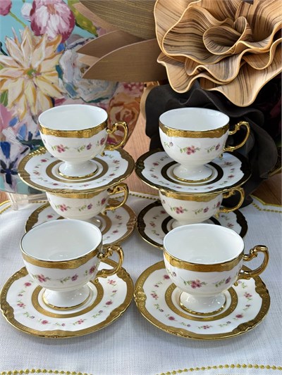 Türk Kahve Fincanı Golden Rosatte 6 Kişilik 12 Parça