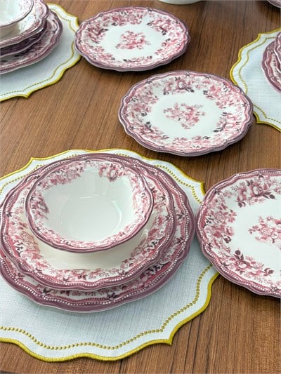 Yemek Takımı 38 Parça 6 Kişilik Velour Maroon