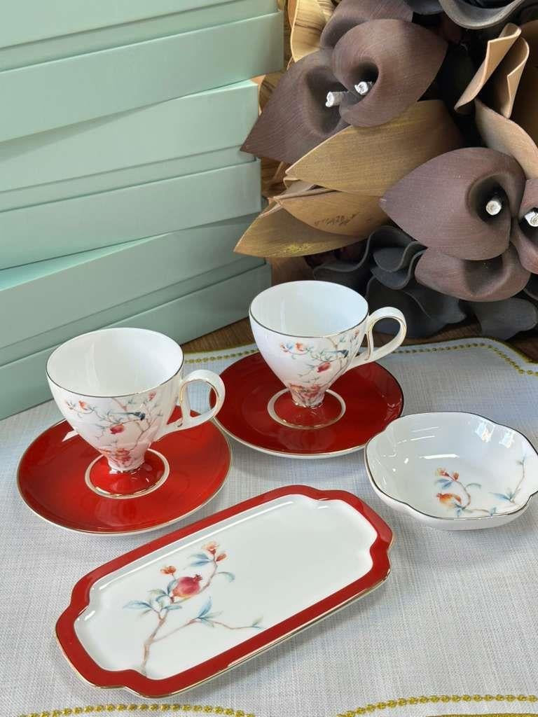  Türk Kahve Fincanı Veronica Amour 2 Kişilik 6 Parça / Lokumluk / Çerezlik