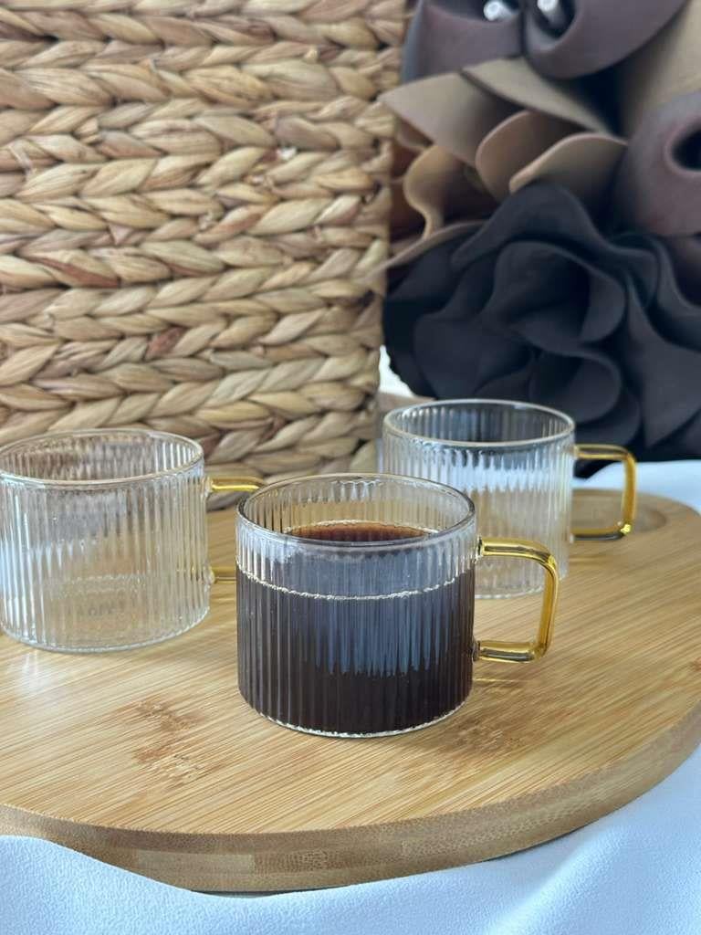 6'lı 150 ml Çay Kahve Espresso Cam Bardak Fincan