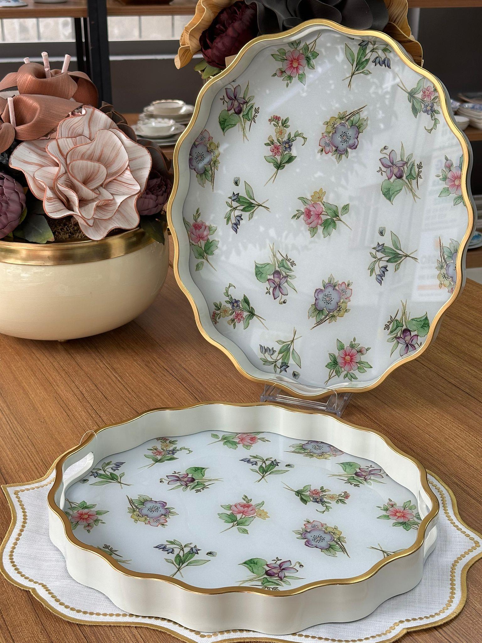 Country 2'li Oval Ahşap Tepsi