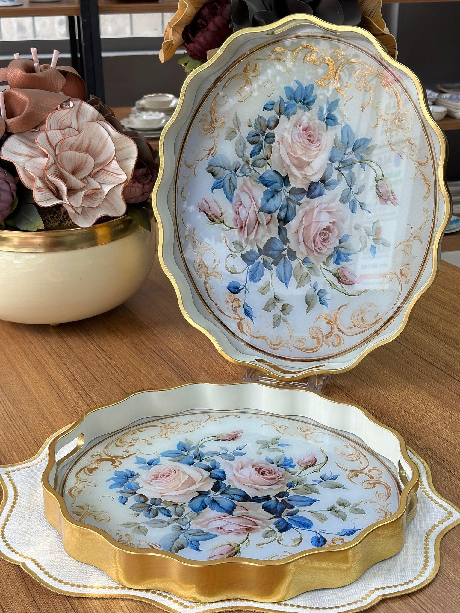 Elanor 2'li Oval Ahşap Tepsi