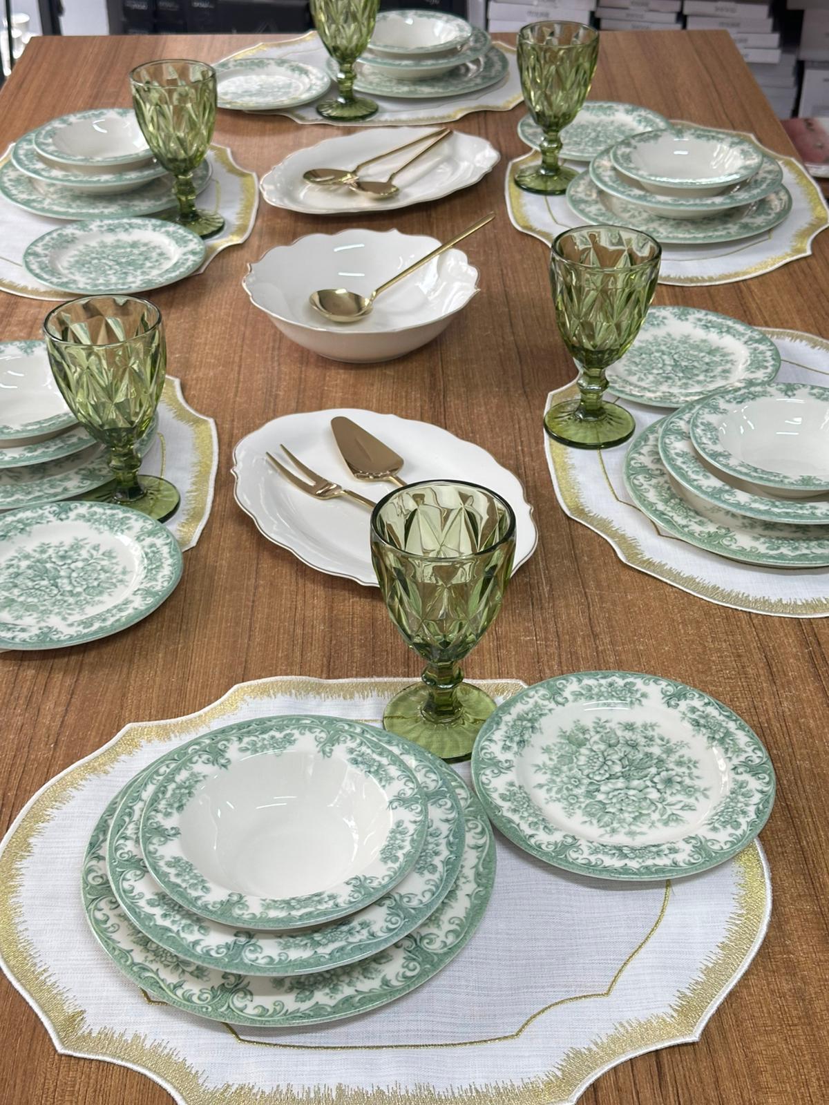 Kosova Yemek Takımı 44 Parça 6 Kişilik Green Rosabella