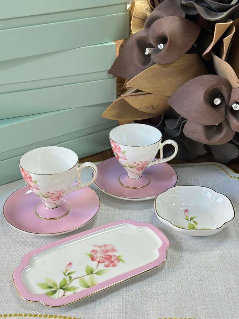 Türk Kahve Fincanı Veronica Blush 2 Kişilik 6 Parça / Lokumluk / Çerezlik