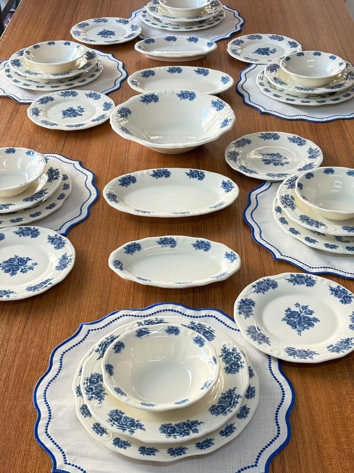 Yemek Takımı 35 Parça 6 Kişilik Flowers Blue