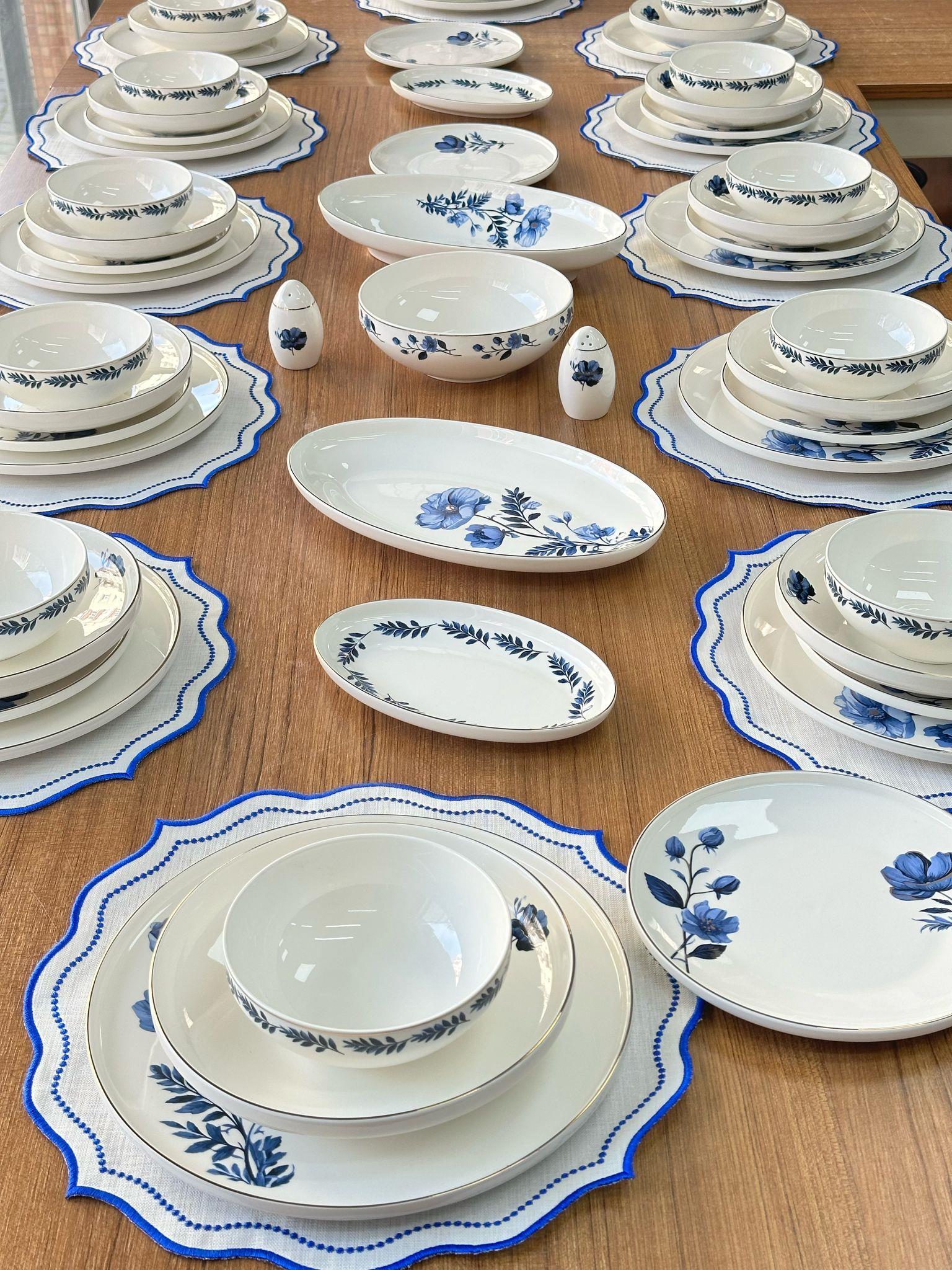 Yemek Takımı 55 Parça 12 Kişilik Blue Violet