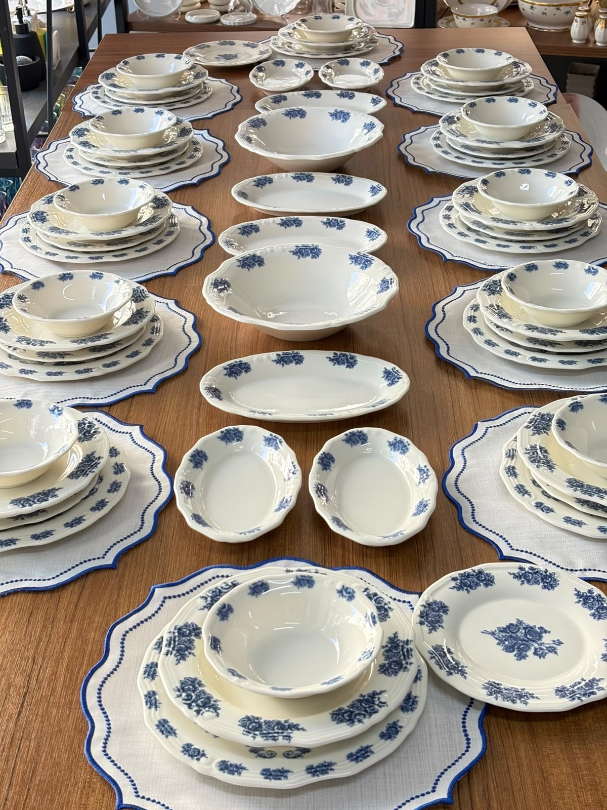 Yemek Takımı 70 Parça 12 Kişilik Flowers Blue