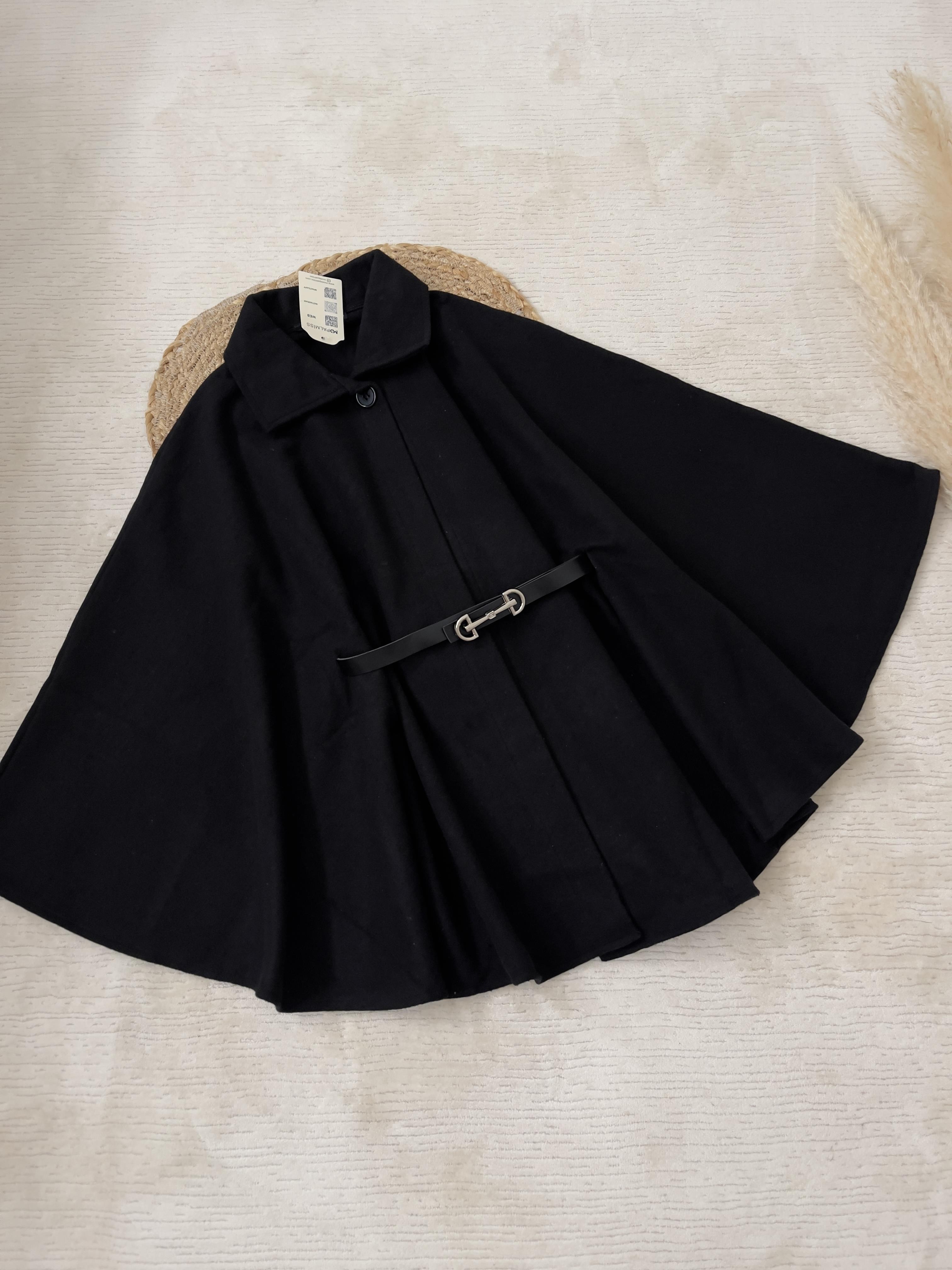 KAŞE KUMAŞ KEMERLİ PANÇO