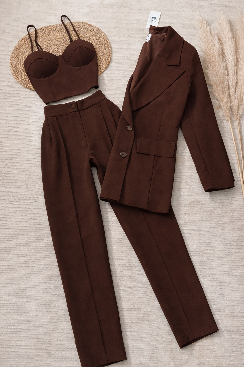 3 LÜ BLAZER CEKET PANTOLON BÜSTİYER TAKIM