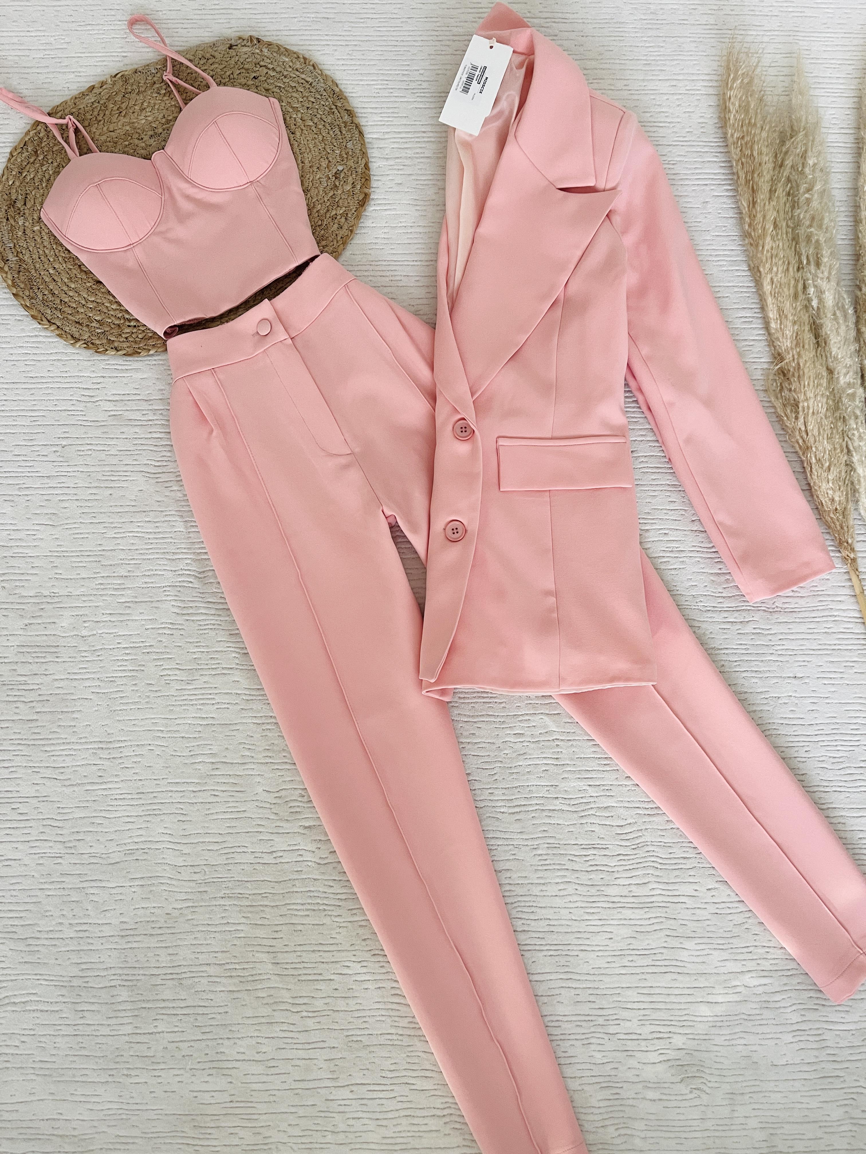 3 LÜ BLAZER CEKET PANTOLON BÜSTİYER TAKIM