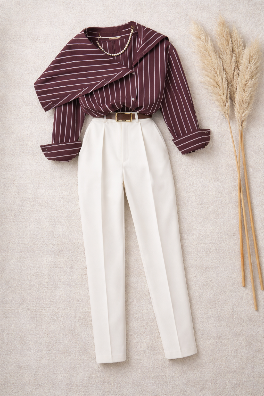 ASİMETRİK OVERSİZE GÖMLEK PANTOLON TAKIM