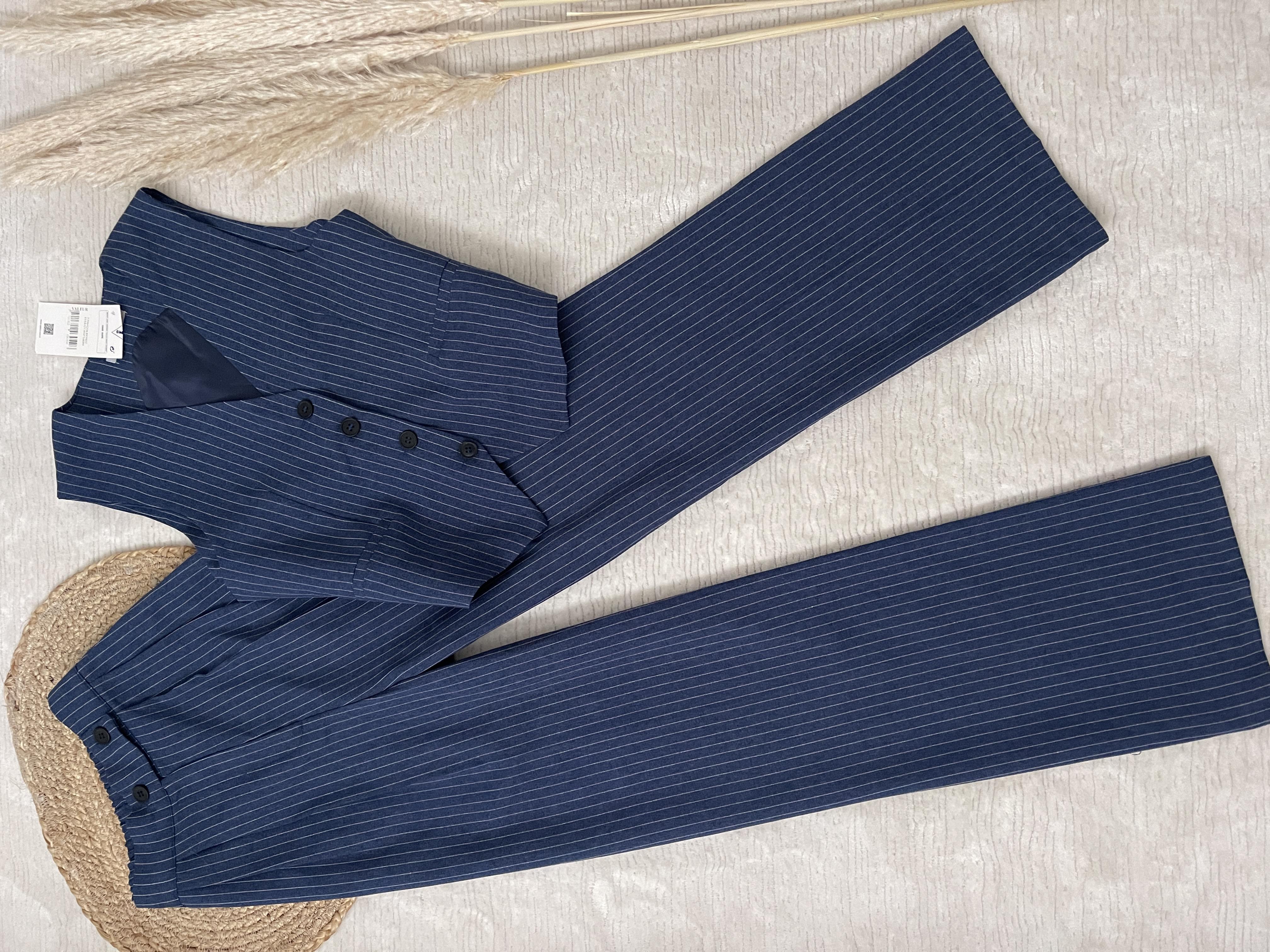 ÇİZGİLİ YELEK PANTOLON TAKIM