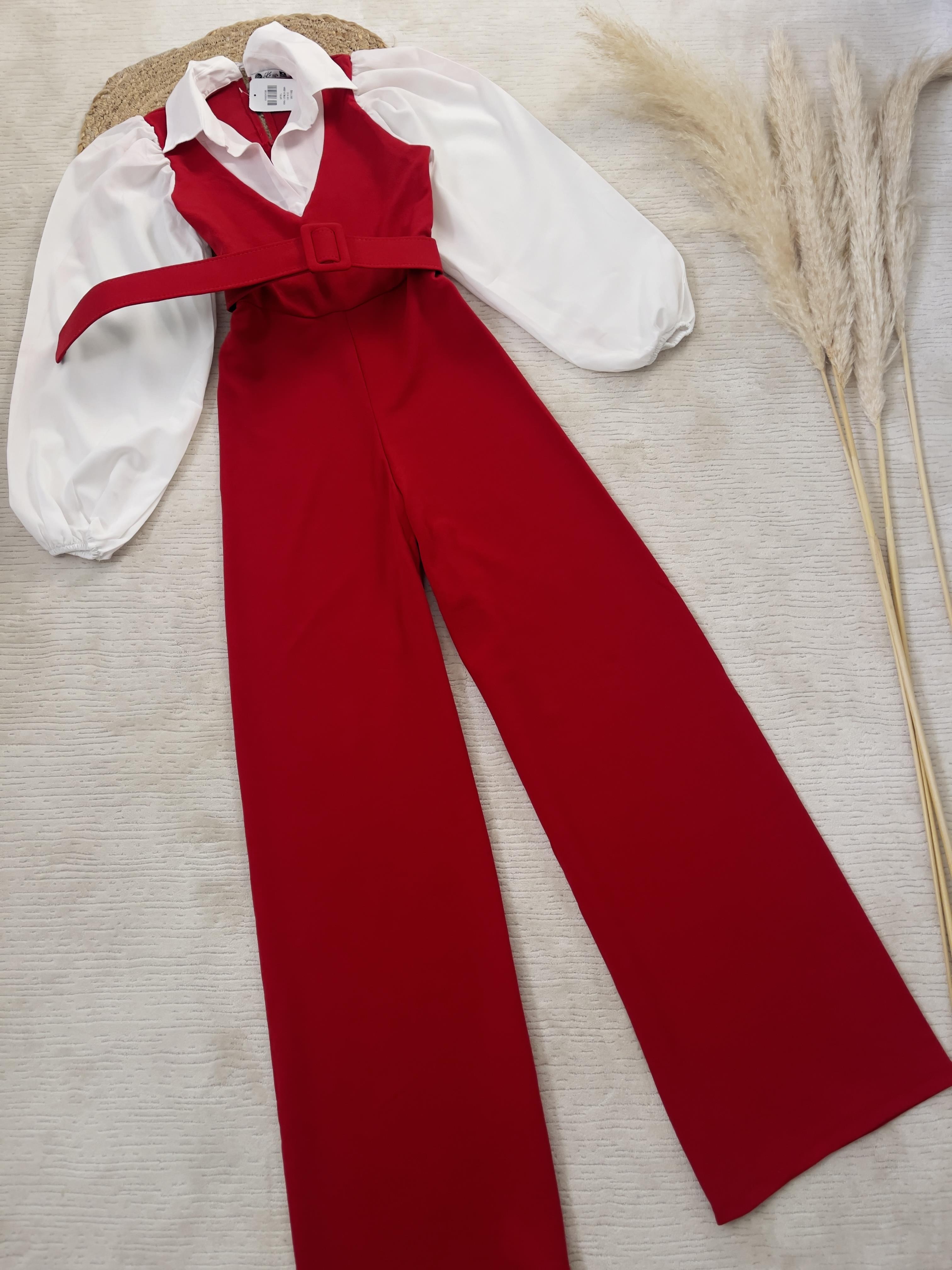 KEMERLİ GÖMLEK DETAY TULUM