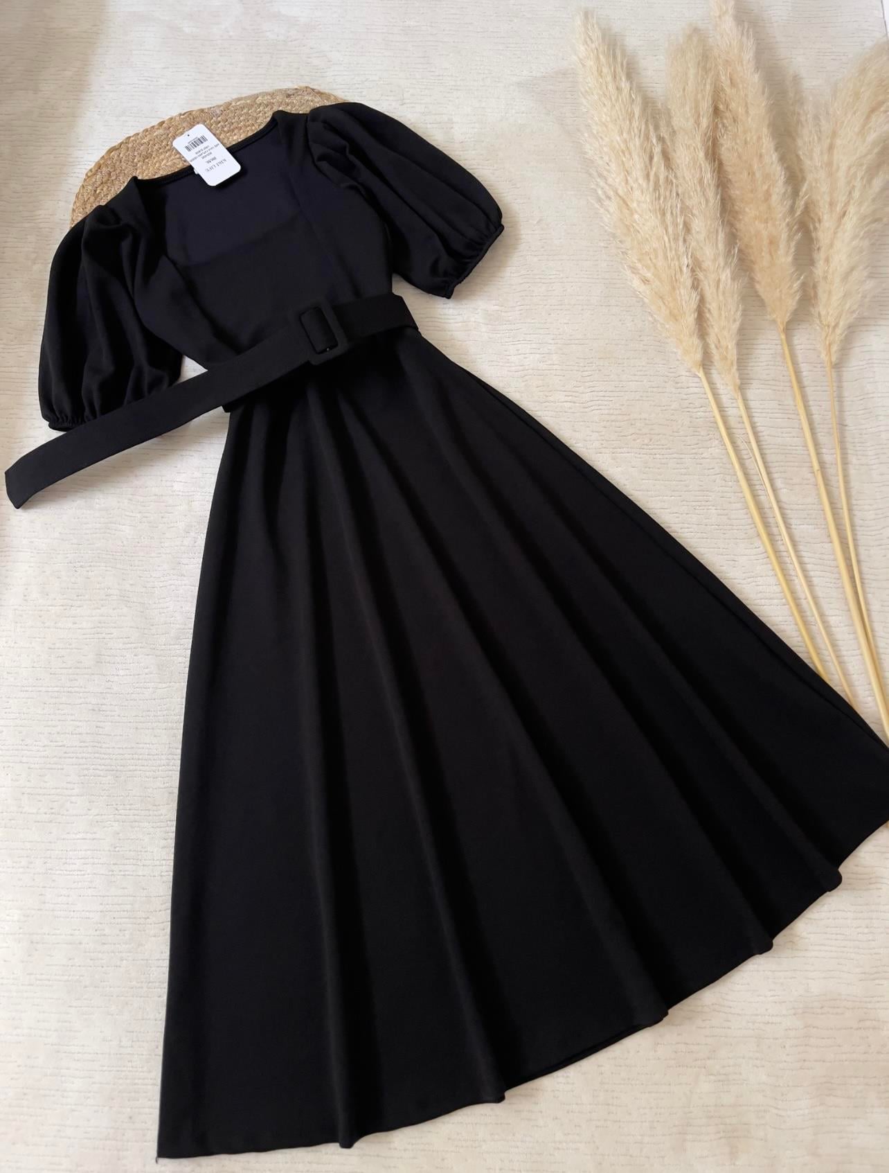 KEMERLİ MİDİ BOY ELBİSE 