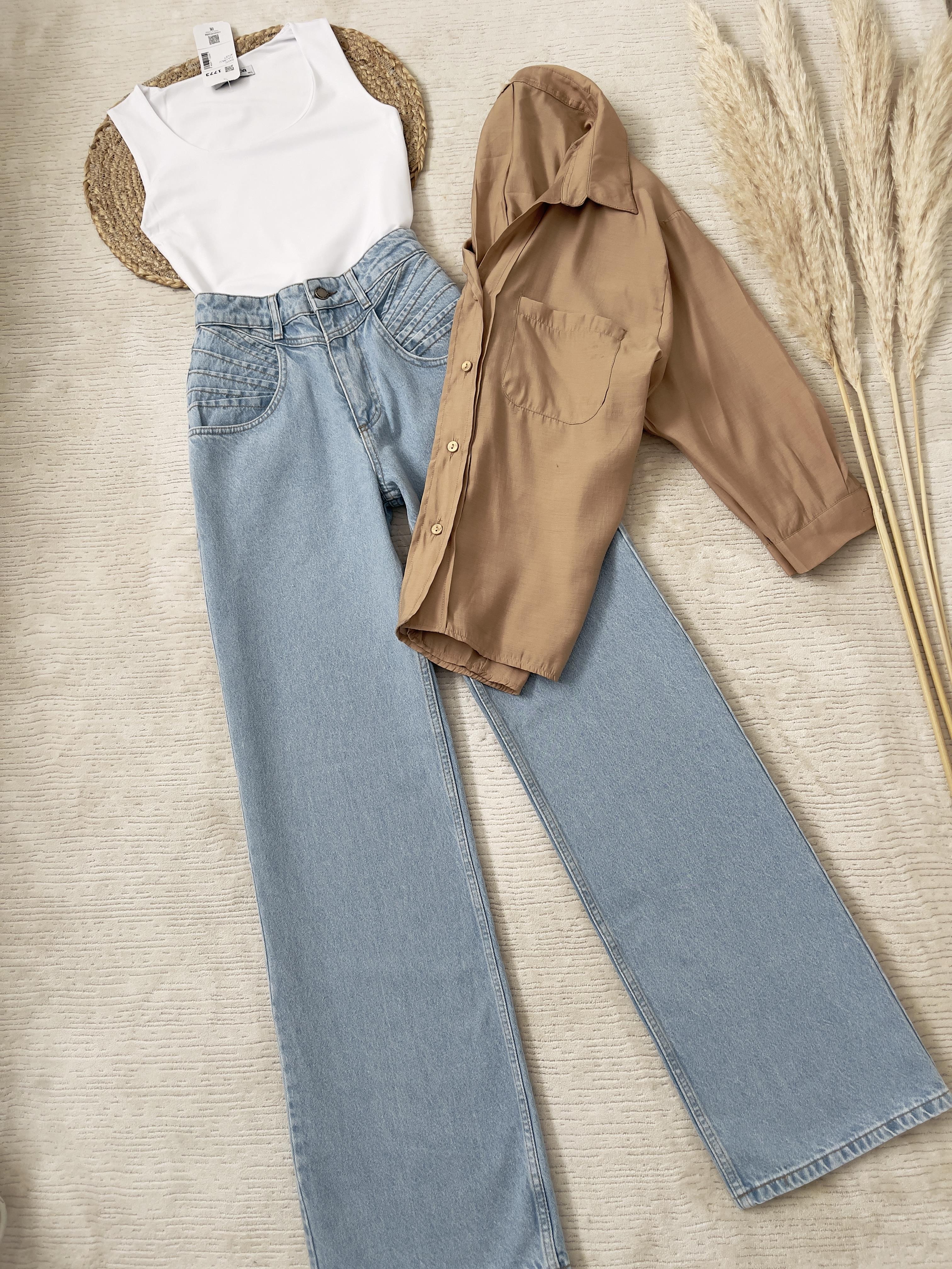 OVERSİZE GÖMLEK JEAN BLUZ TAKIM