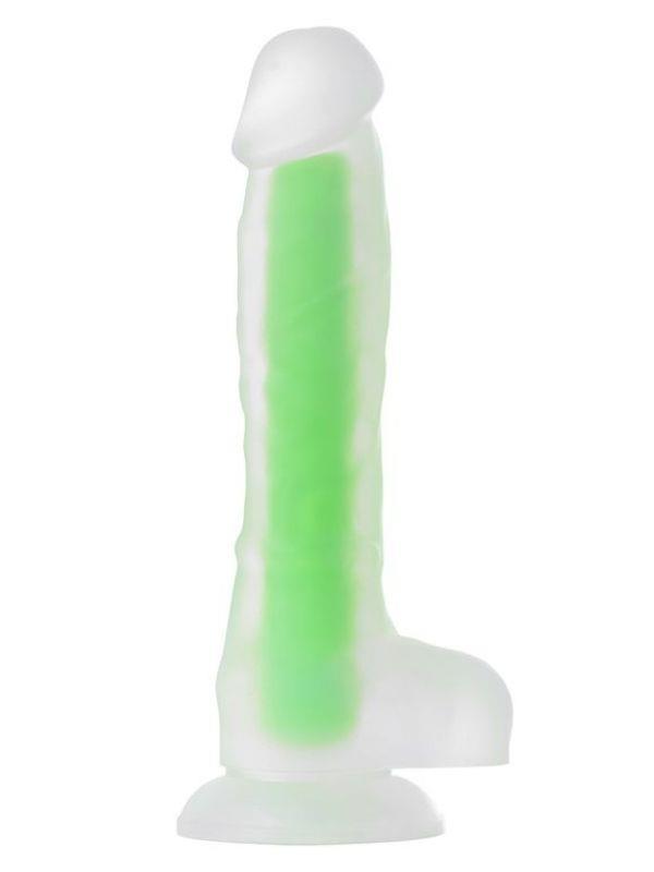 Censan Beyond Clark Glow Gece Parlayan Yeşil Dildo Silikon Şeffaf 22 cm