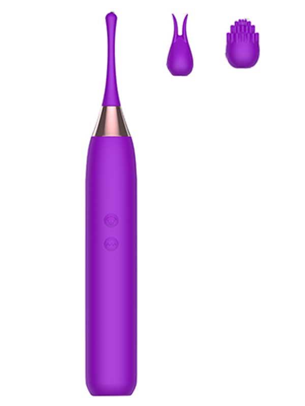 Censan Değiştirilebilir Üç Başlıklı İnce Vibratör Mor