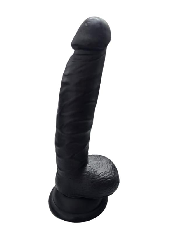 Gerçekçi Testisli Siyah Dildo 20 cm