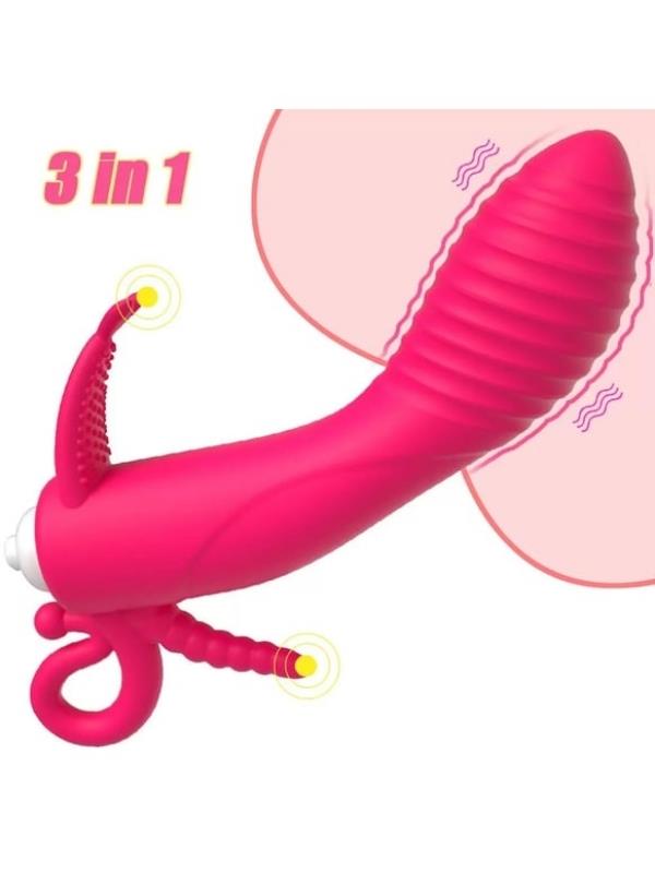 Censan Censan 3’ü 1 Arada Anal, Vajinal ve Klitoral Uyarıcı Titreşimli Vibratör