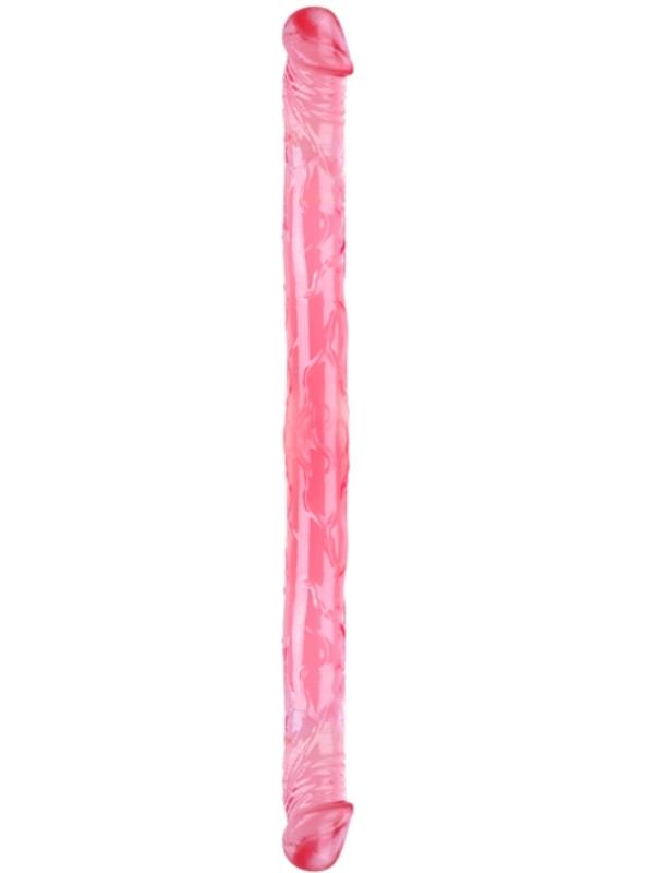 Censan Çift Taraflı Esnek Dildo 34 cm – Gerçekçi Dokulu Kırmızı Renk