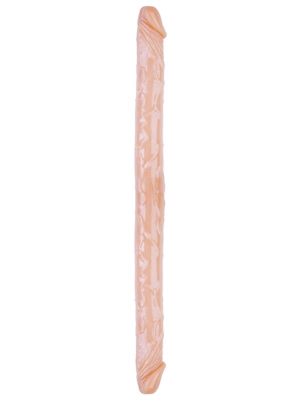 Censan Çift Taraflı Esnek Dildo 34 cm – Gerçekçi Dokulu ten Renk
