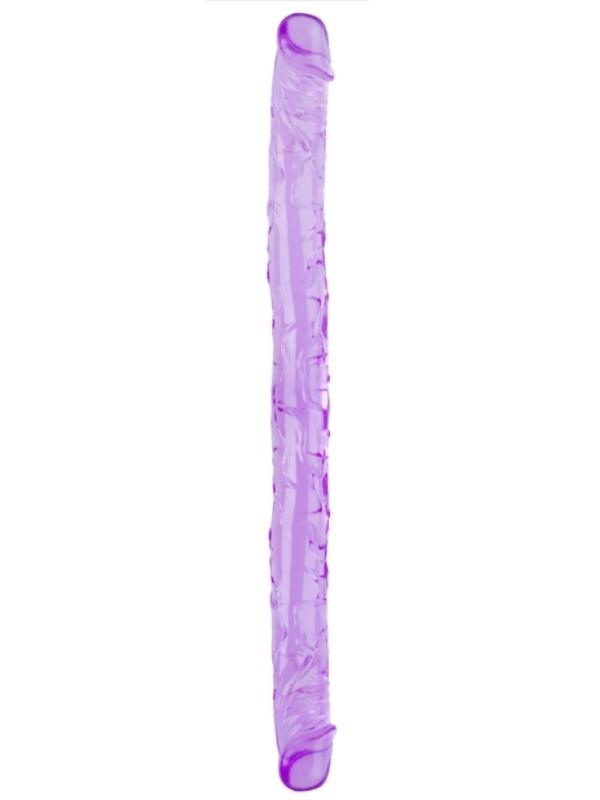 Censan Çift Taraflı Esnek Dildo 34 cm – Gerçekçi Dokulu Mor Renk