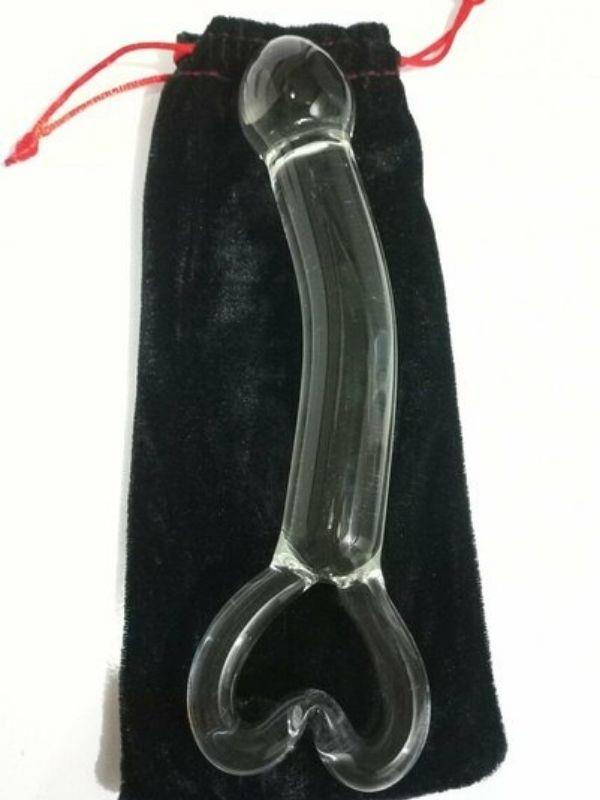 CENSAN Kalp Detaylı Cam Dildo