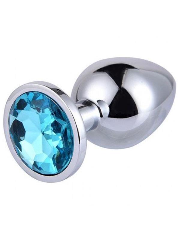 Censan Mücevherli Çelik Anal Plug Orta Boy