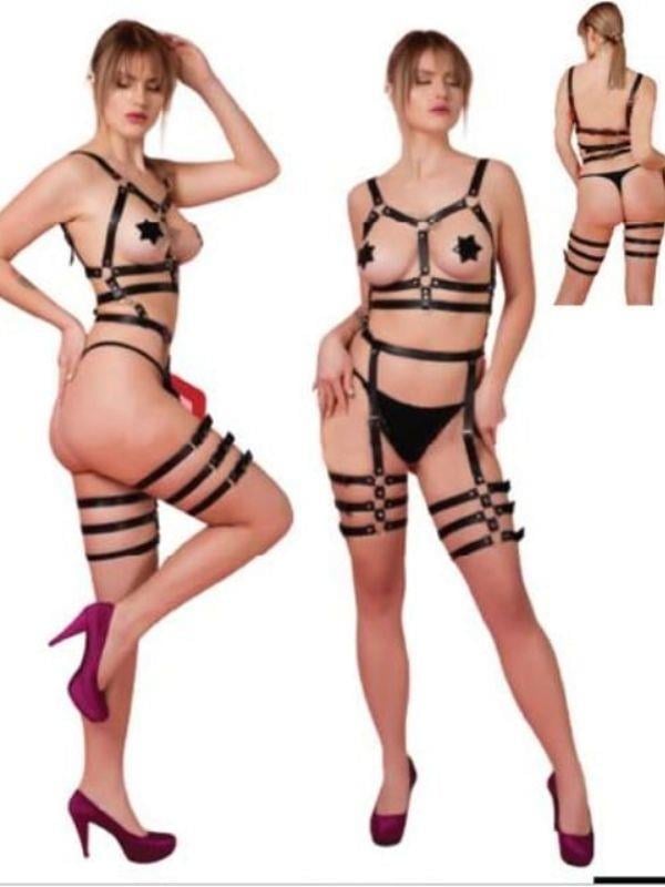 Fantezi Deri Harness Kostüm