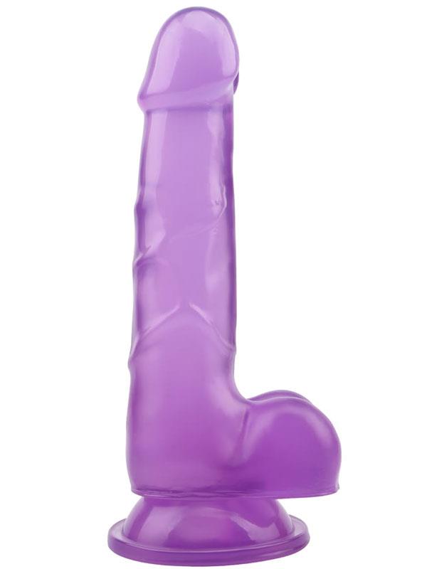 Hi-Rubber Şeffaf Jel Dildo - 19.5cm Mor