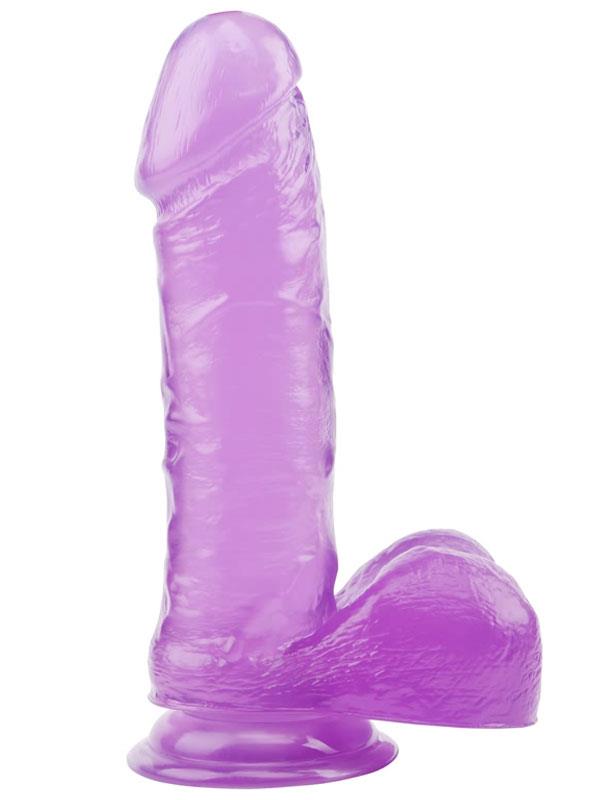 Hi-Rubber Şeffaf Jel Dildo - 19.5cm Mor