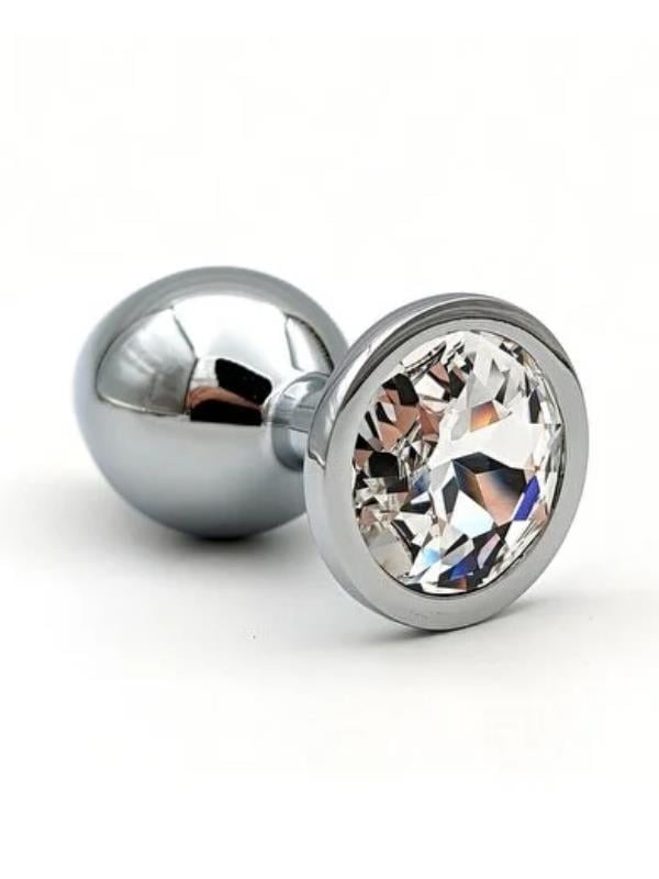 Paslanmaz Çelik Anal Plug Tıkaç Beyaz Taşlı