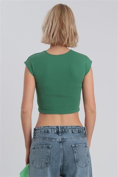 0053 PAMUK KISA KOL CROP YEŞİL