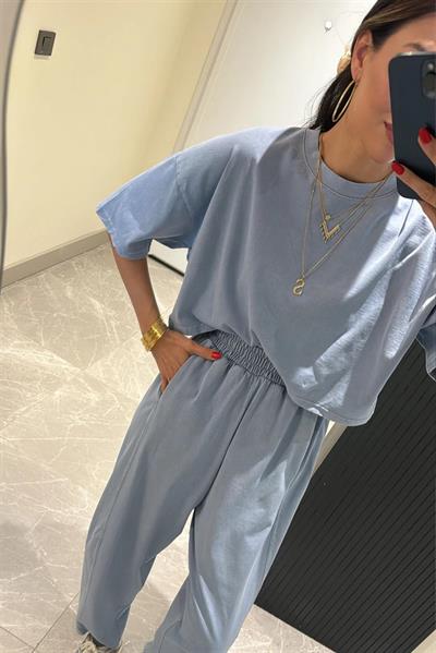 0057 ŞALVAR TİŞÖRT TAKIM MAVİ